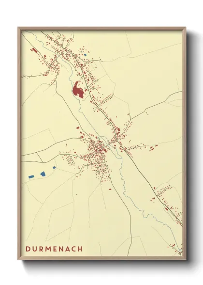 Une affiche de carte sur Durmenach