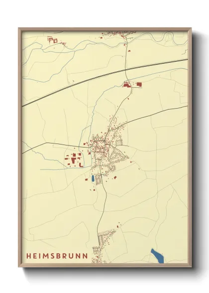 Une affiche de carte sur Heimsbrunn