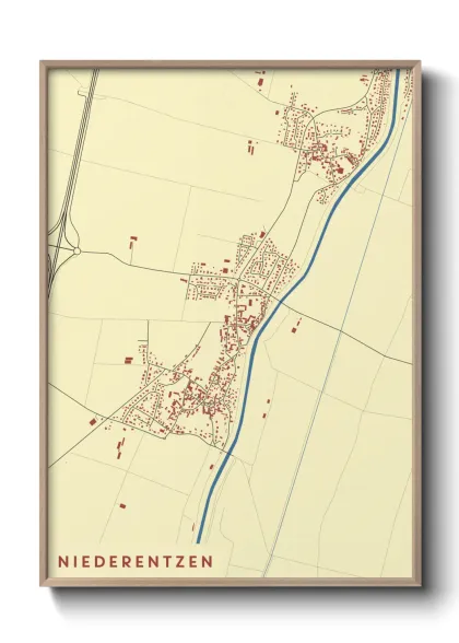 Une affiche de carte sur Niederentzen