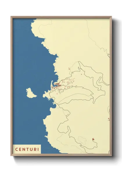 Une affiche de carte sur Centuri