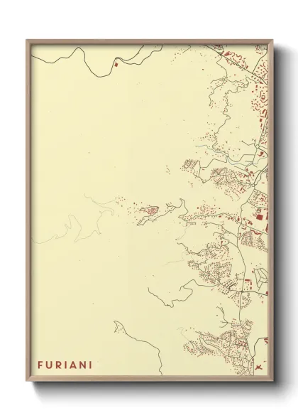 Une affiche de carte sur Furiani