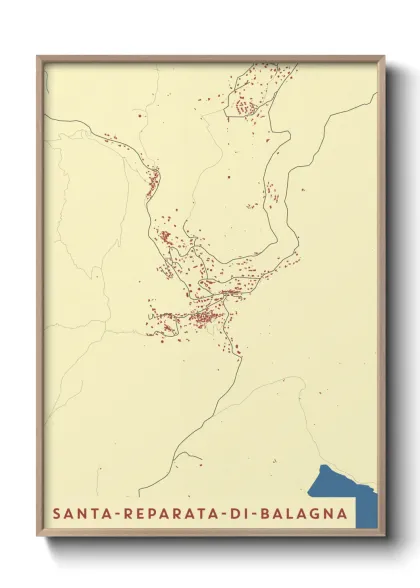 Une affiche de carte sur Santa-Reparata-di-Balagna