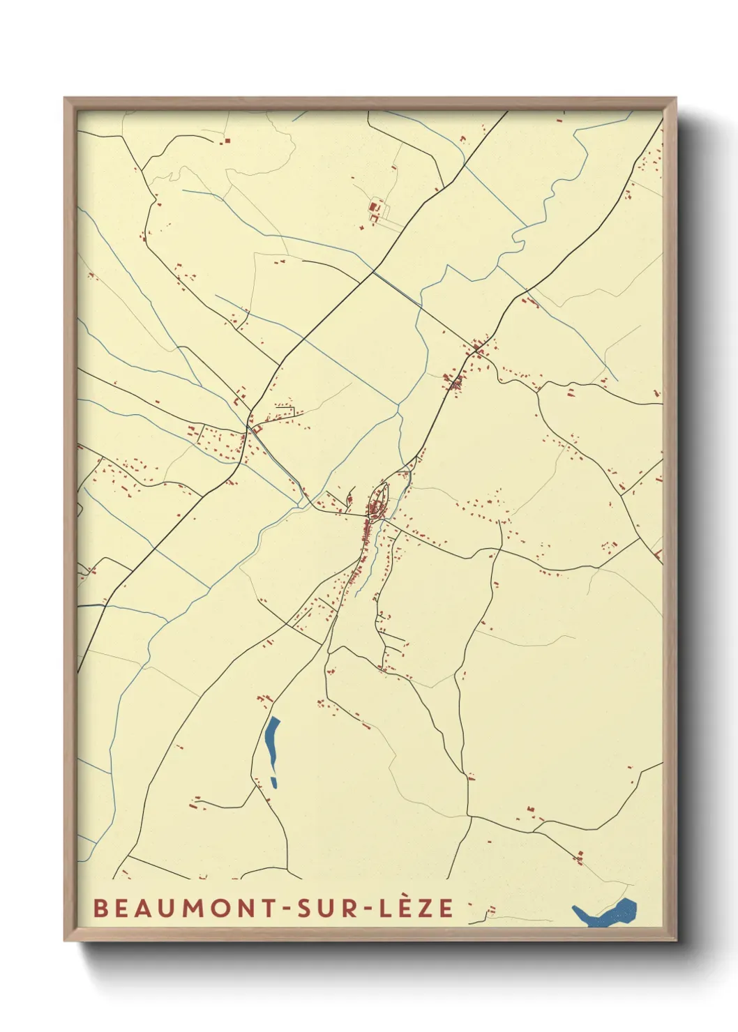 Un poster carte Beaumont-sur-Lèze