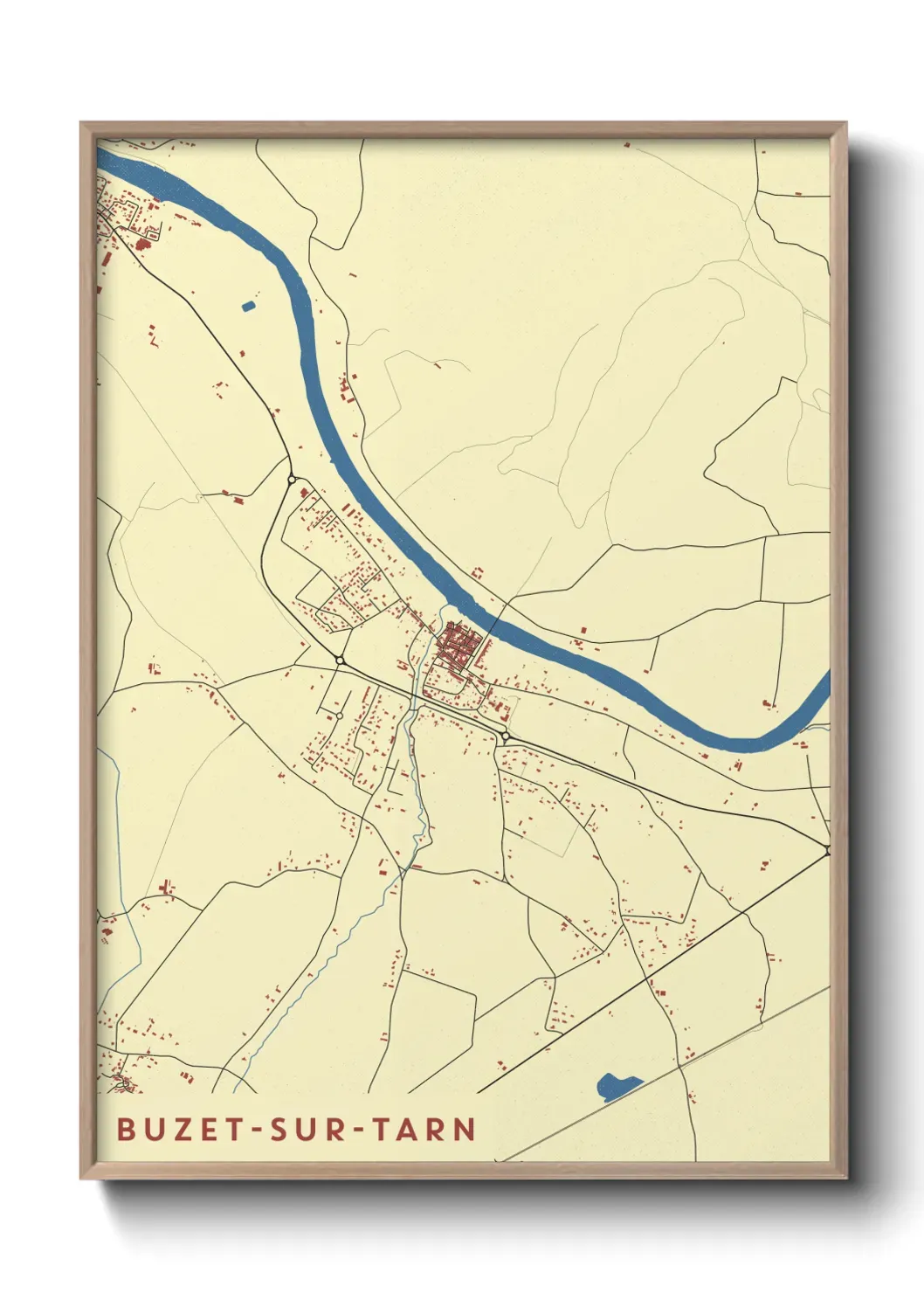 Un poster carte Buzet-sur-Tarn