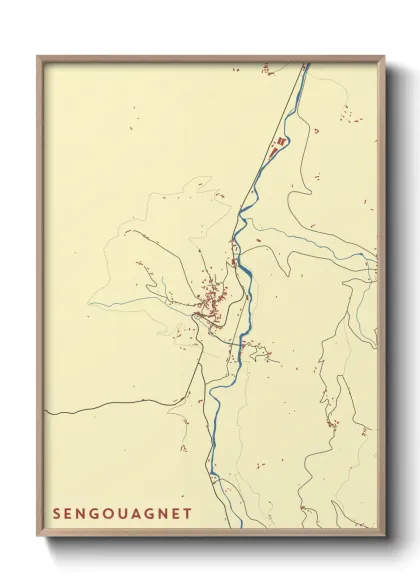 Une affiche de carte sur Sengouagnet