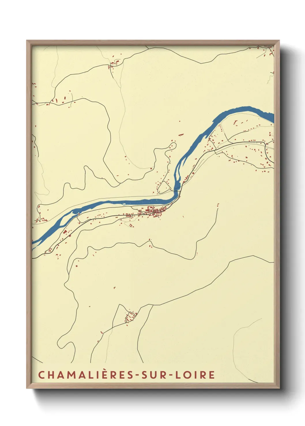 Un poster carte Chamalières-sur-Loire