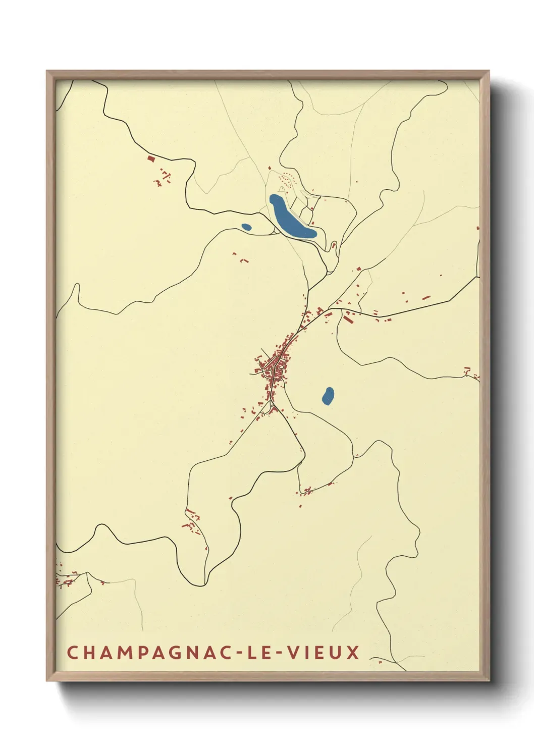 Un poster carte Champagnac-le-Vieux
