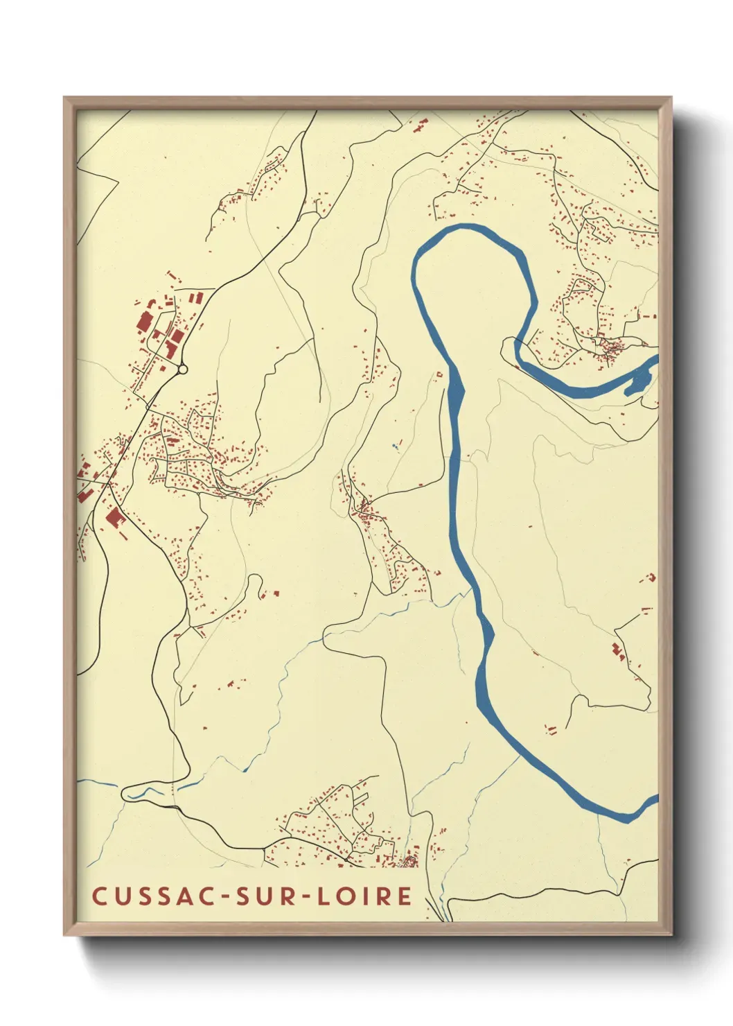 Un poster carte Cussac-sur-Loire