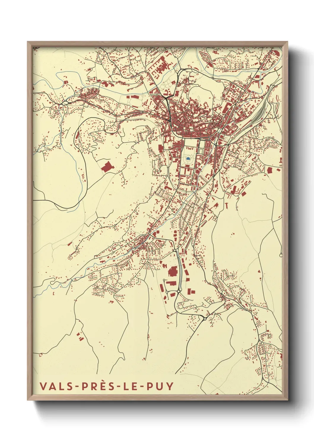 Un poster carte Vals-près-le-Puy