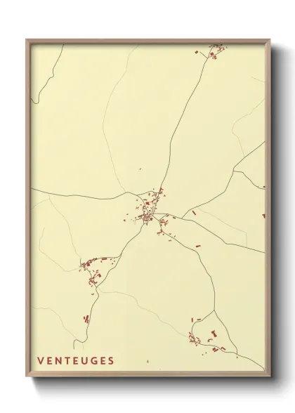 Une affiche de carte sur Venteuges