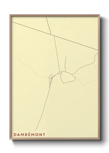 Une affiche de carte sur Damrémont