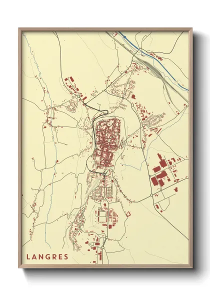 Une affiche de carte sur Langres