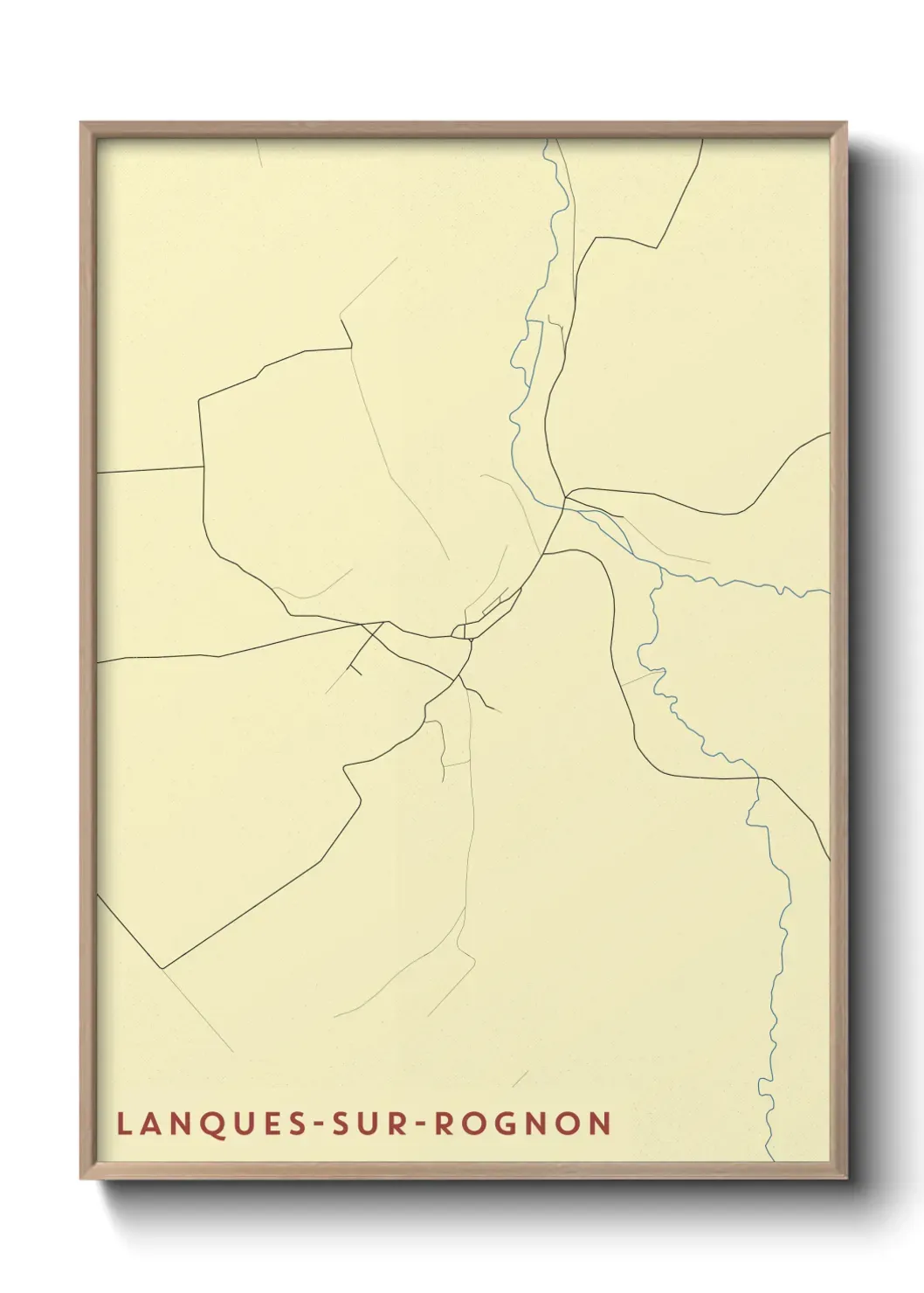 Un poster carte Lanques-sur-Rognon