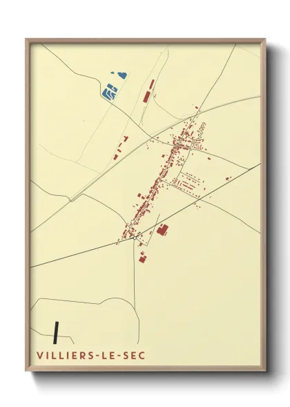 Une affiche de carte sur Villiers-le-Sec