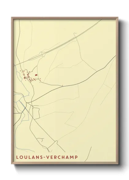 Une affiche de carte sur Loulans-Verchamp