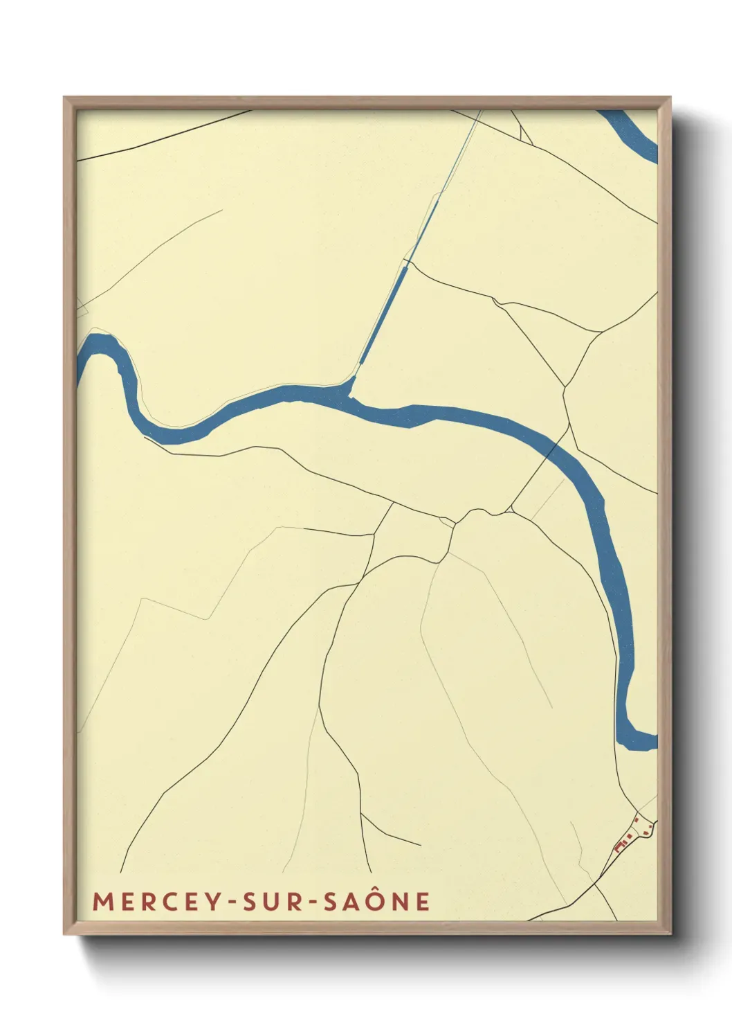 Un poster carte Mercey-sur-Saône