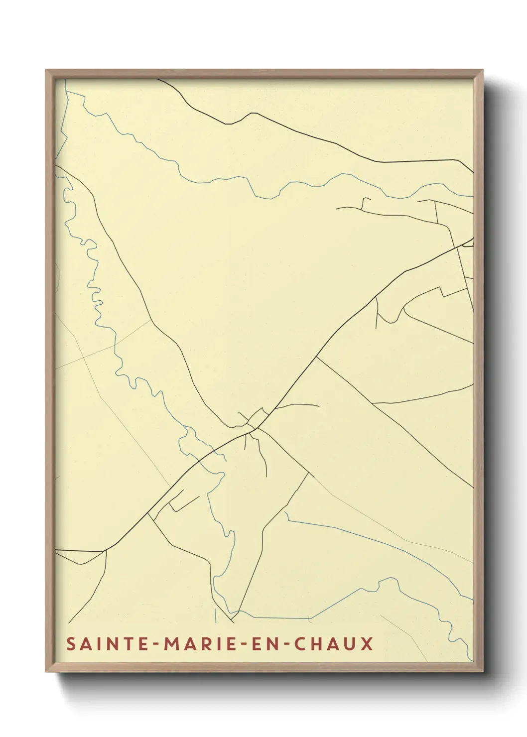 Un poster carte Sainte-Marie-en-Chaux
