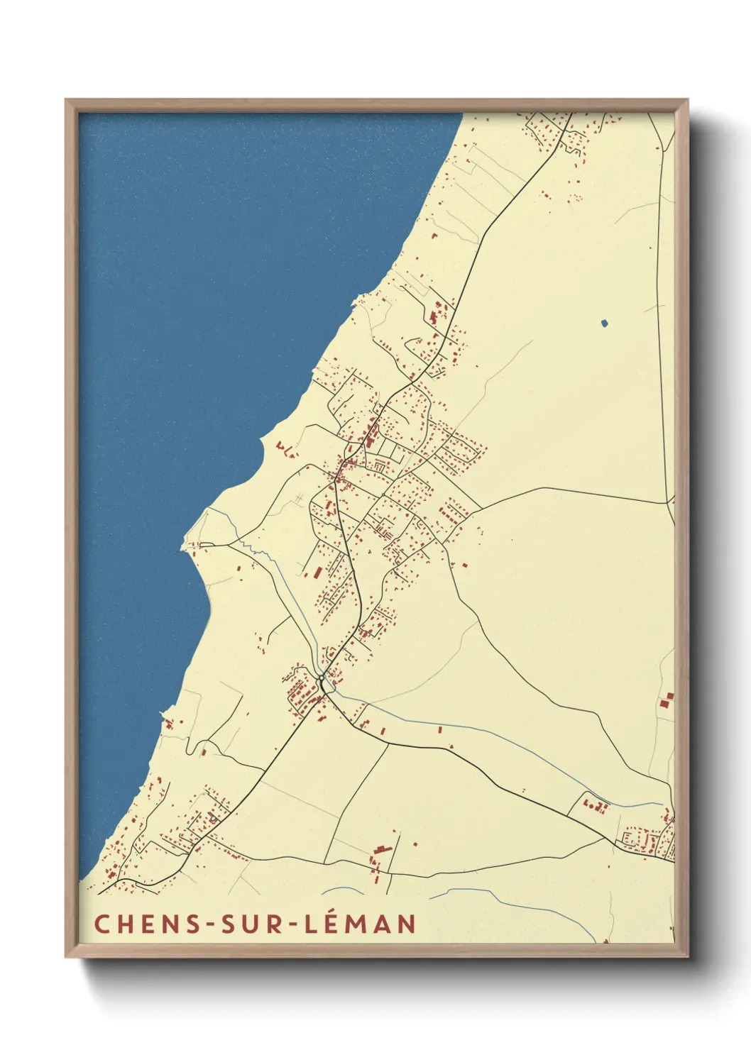 Un poster carte Chens-sur-Léman