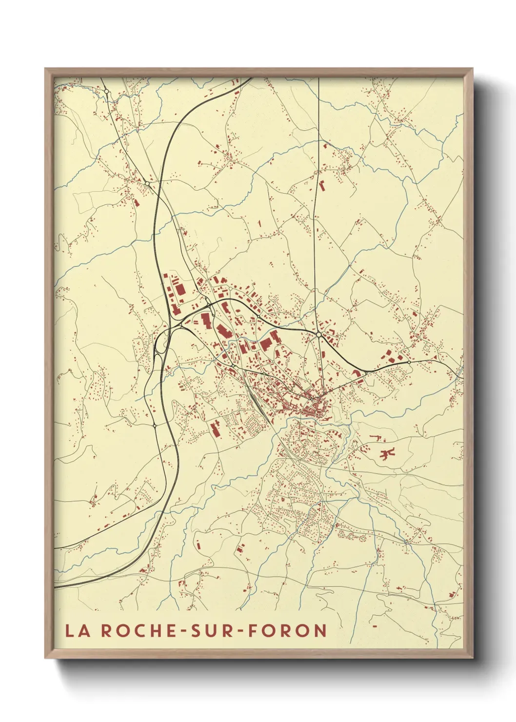 Un poster carte La Roche-sur-Foron