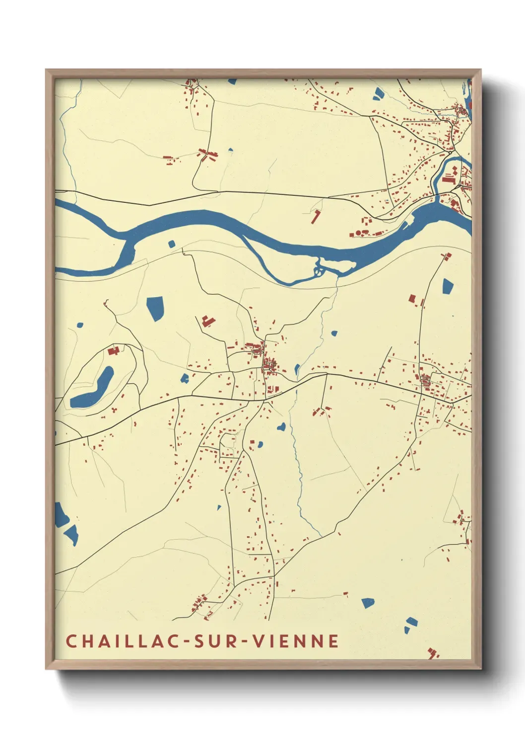 Un poster carte Chaillac-sur-Vienne