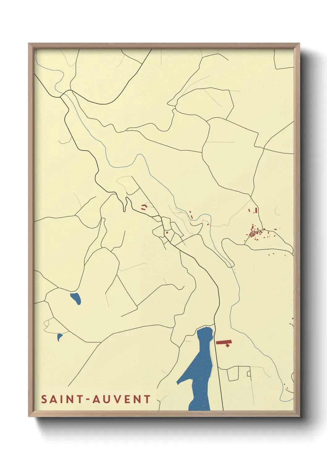 Un poster carte Saint-Auvent