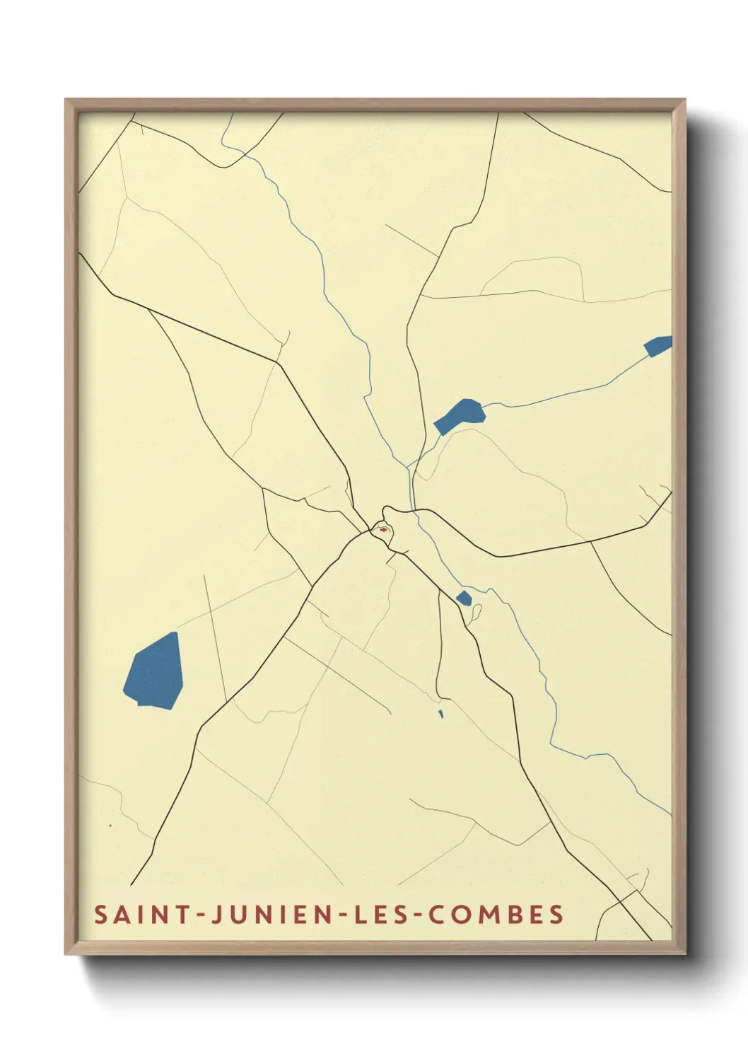 Un poster carte Saint-Junien-les-Combes