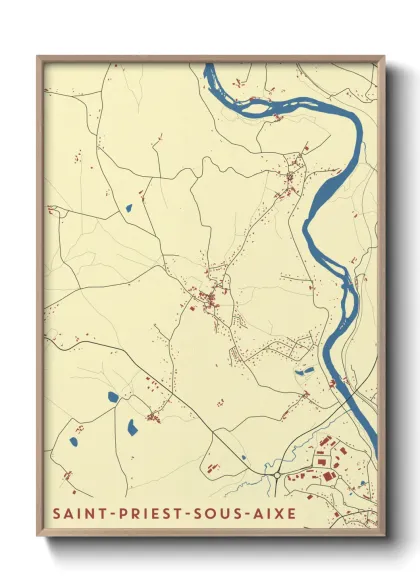 Une affiche de carte sur Saint-Priest-sous-Aixe