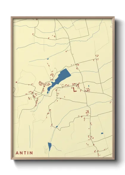 Une affiche de carte sur Antin