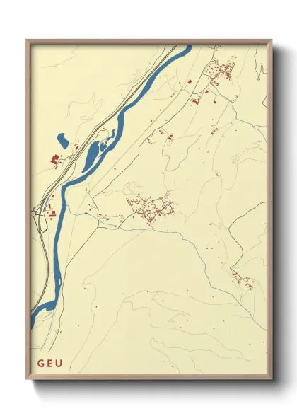 Une affiche de carte sur Geu