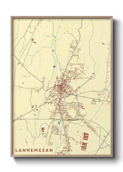Une affiche de carte sur Lannemezan