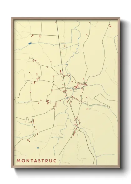 Une affiche de carte sur Montastruc