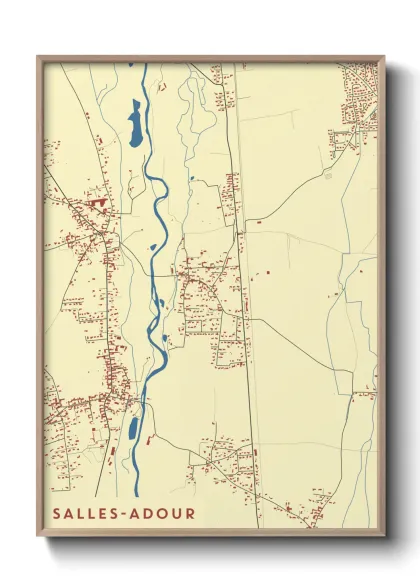 Une affiche de carte sur Salles-Adour