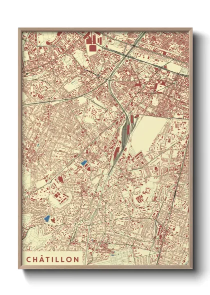 Une affiche de carte sur Châtillon