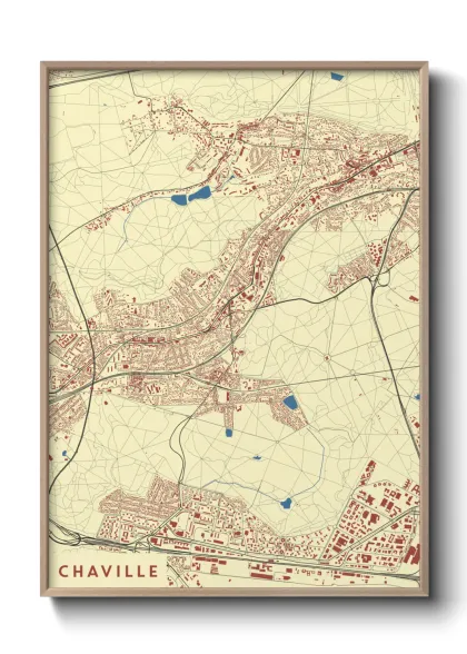 Une affiche de carte sur Chaville