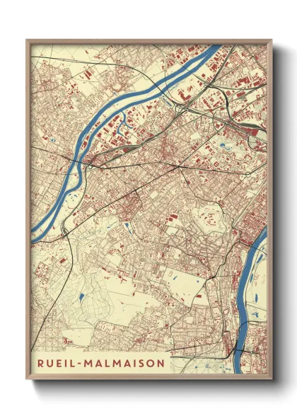 Une affiche de carte sur Rueil-Malmaison