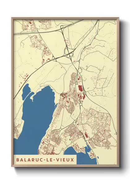 Une affiche de carte sur Balaruc-le-Vieux