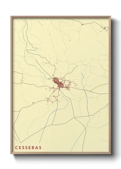 Une affiche de carte sur Cesseras