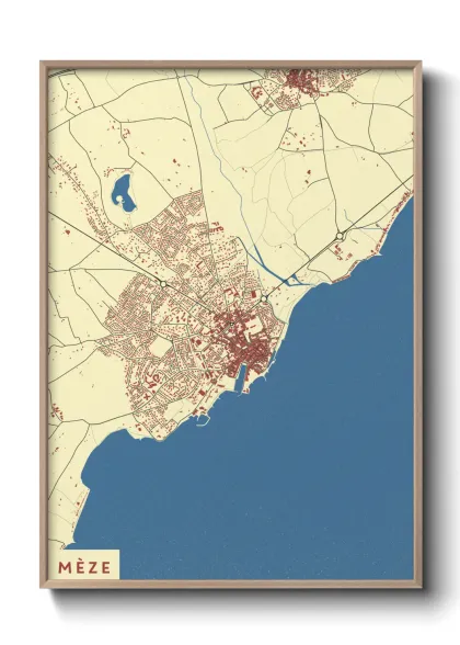 Une affiche de carte sur Mèze
