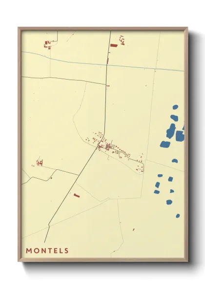 Une affiche de carte sur Montels