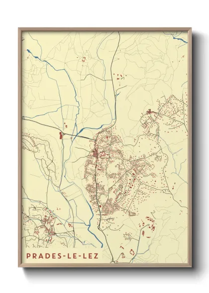 Une affiche de carte sur Prades-le-Lez