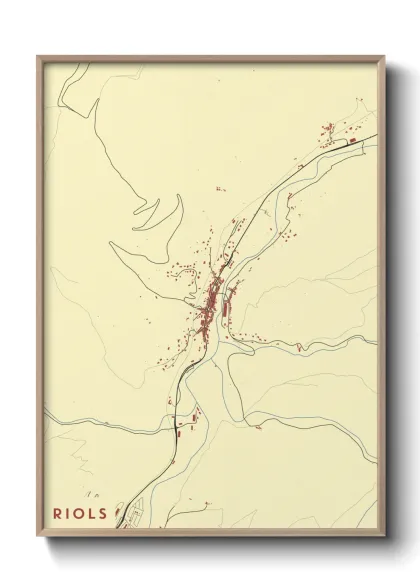 Une affiche de carte sur Riols