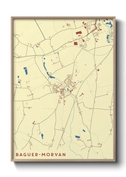 Une affiche de carte sur Baguer-Morvan