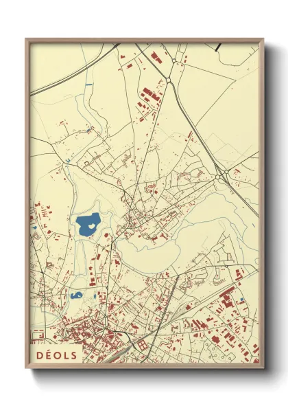 Une affiche de carte sur Déols