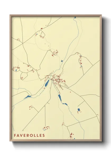 Une affiche de carte sur Faverolles