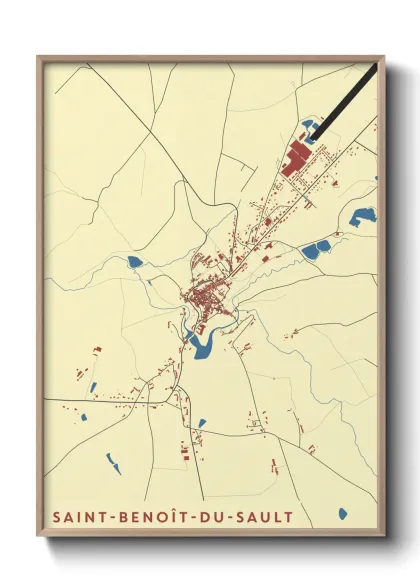 Une affiche de carte sur Saint-Benoît-du-Sault