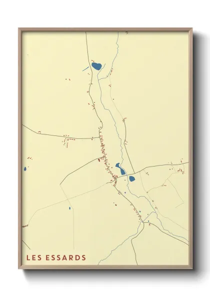 Une affiche de carte sur Les Essards