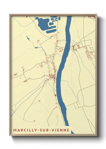 Une affiche de carte sur Marcilly-sur-Vienne