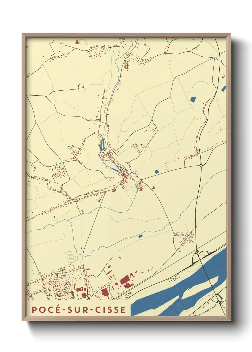 Un poster carte Pocé-sur-Cisse