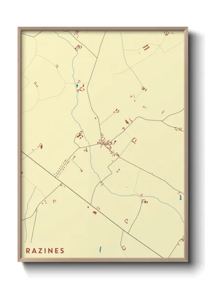 Une affiche de carte sur Razines