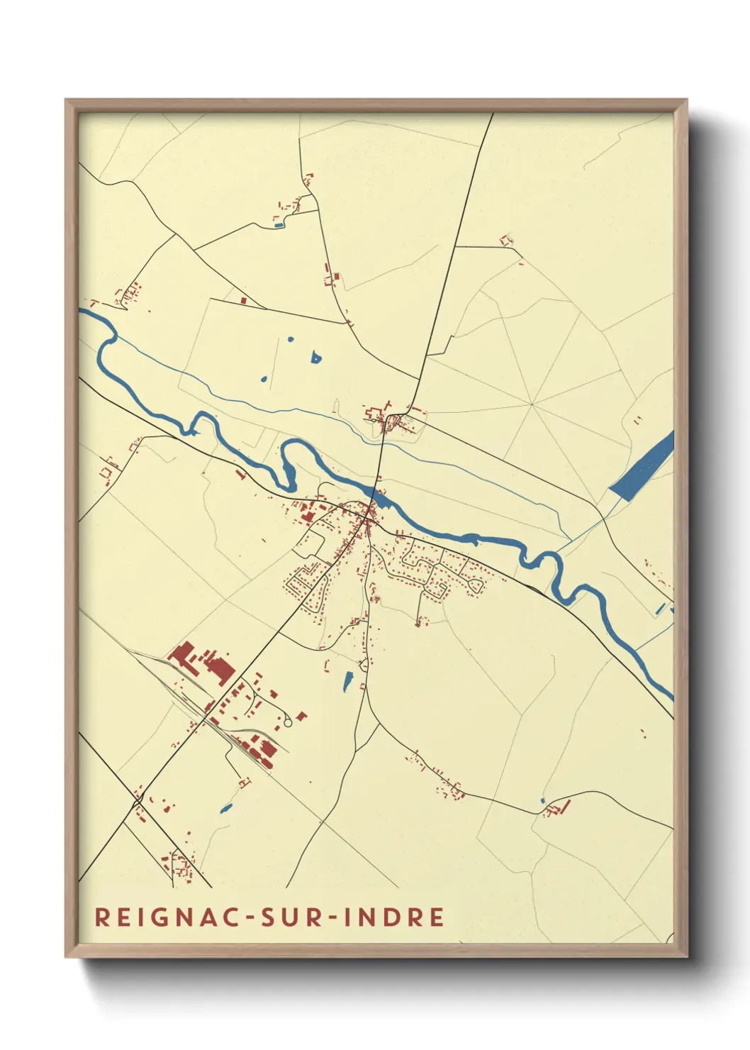 Un poster carte Reignac-sur-Indre